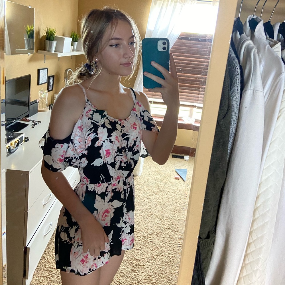 Black Floral Romper